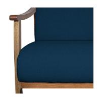 Poltrona Liz Base Madeira Suede Azul Marinho - 3