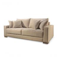 Sofá 2 Lugares Fixo Living Hotello Veludo Bege Medio 1,80m - 1