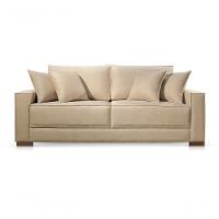 Sofá 2 Lugares Fixo Living Hotello Veludo Bege Medio 1,80m - 2