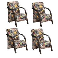 Kit 4 Poltronas 1 Lugar Vênus Pé Madeira D Salla Retro 107 - 1