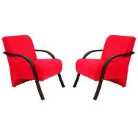 Kit 2 Poltronas Vênus 1 Lugar Braço Madeira D Salla Vermelho - 1