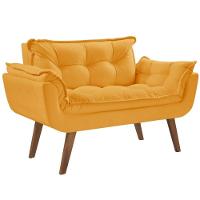 Poltrona Opalla 2 Lugares Base Palito D Salla Amarelo - 1