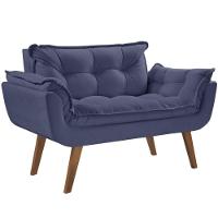 Poltrona Opalla 2 Lugares Base Palito D Salla Azul Bic - 1