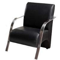 Poltrona Vênus 1 Lugar Braço Alumínio D Salla Courino Preto - 1