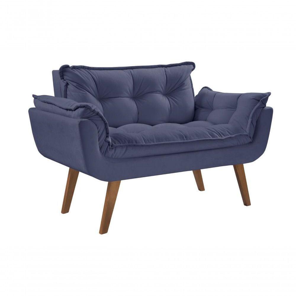 Poltrona Opalla 2 Lugares Pé Palito Azul Bic - 1