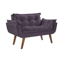 Poltrona Opalla 2 Lugares Pé Palito Cinza - 1