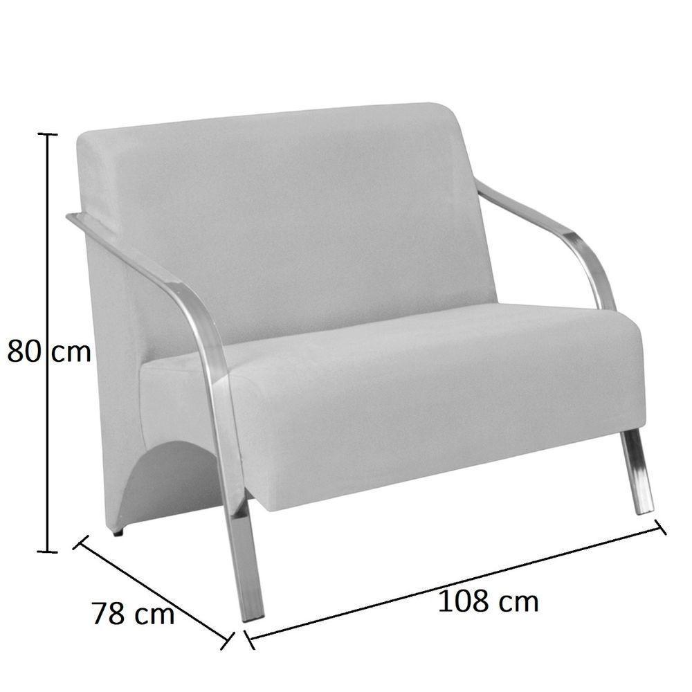 Conjunto Poltronas Vênus Braço Alumínio Suede Preto - 6