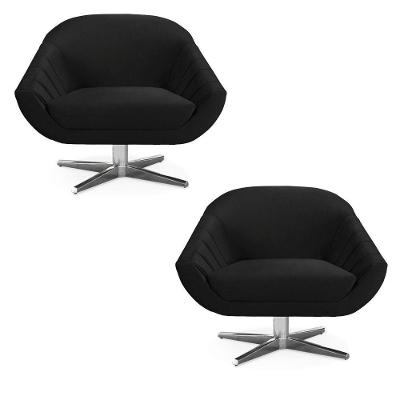 Kit 02 Poltronas Veludo Preto