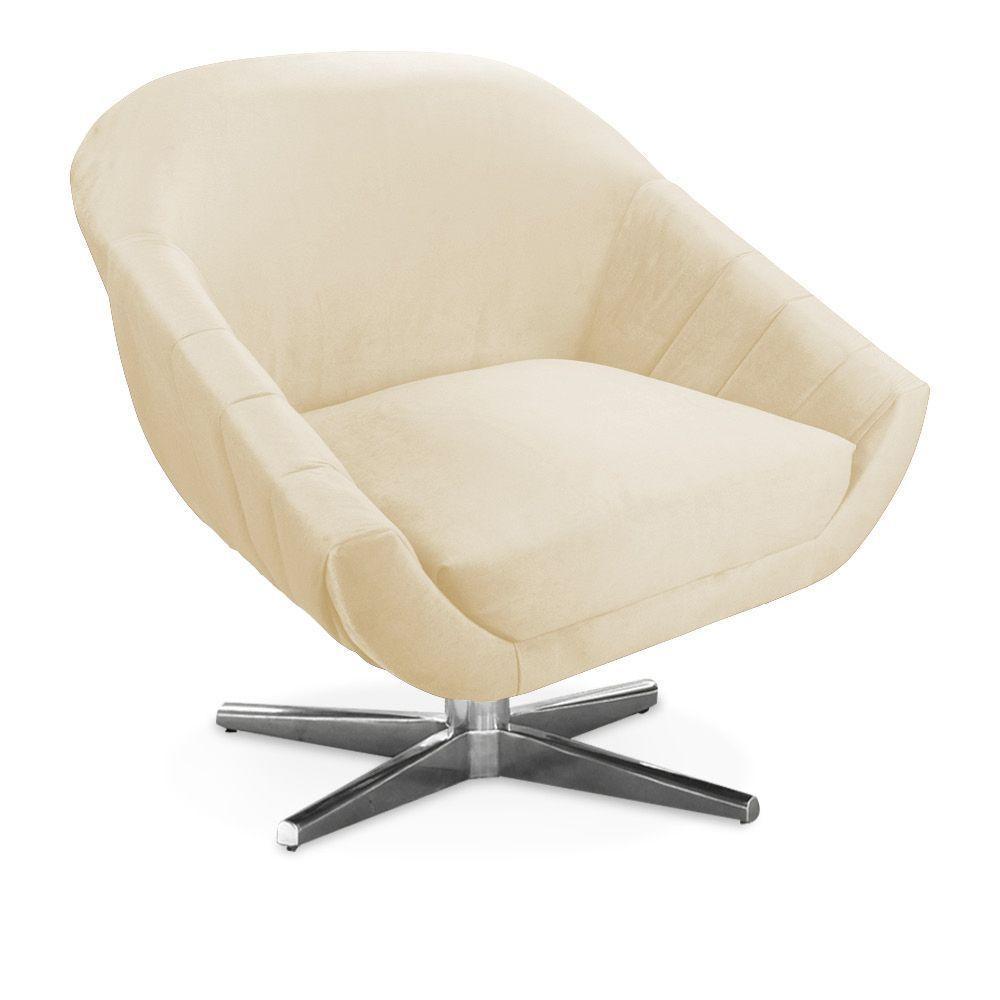 Kit 02 Poltronas Veludo Bege - 6