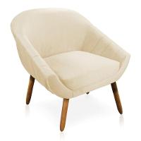 Kit 02 Poltronas Giovana Veludo Pés Palito Castanho Bege - 5