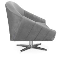 Kit 02 Poltronas Veludo Cinza