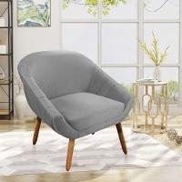 Kit 01 Namoradeira e 02 Poltronas Veludo Castanho Cinza - 8