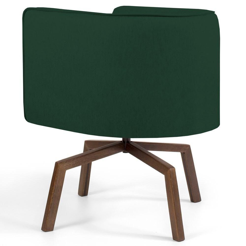 Kit 2 Poltronas Decorativas Base Ka Madeira Betina C-117 Linho Verde Musgo - Domi - 3