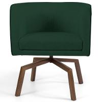 Kit 2 Poltronas Decorativas Base Ka Madeira Betina C-117 Linho Verde Musgo - Domi - 10