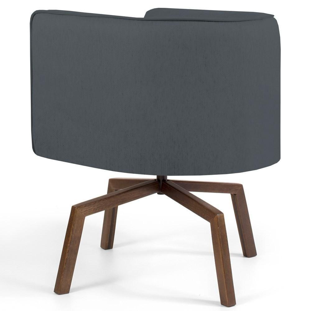 Kit 2 Poltronas Decorativas Base Ka Madeira Betina C-03 Corano Cinza - Domi - 3