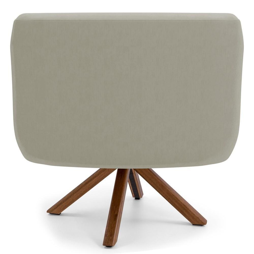 Kit 2 Poltronas Base Madeira Jade C-26ano Bege Claro - 4