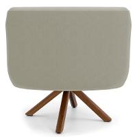 Kit 2 Poltronas Base Madeira Jade C-26ano Bege Claro