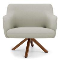 Kit 2 Poltronas Base Madeira Jade C-26ano Bege Claro - 5