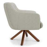 Kit 2 Poltronas Base Madeira Jade C-26ano Bege Claro - 6