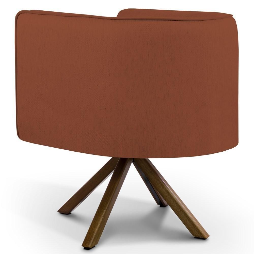 Kit 2 Poltronas Base Madeira Betina B-235 Linho Laranja - 3