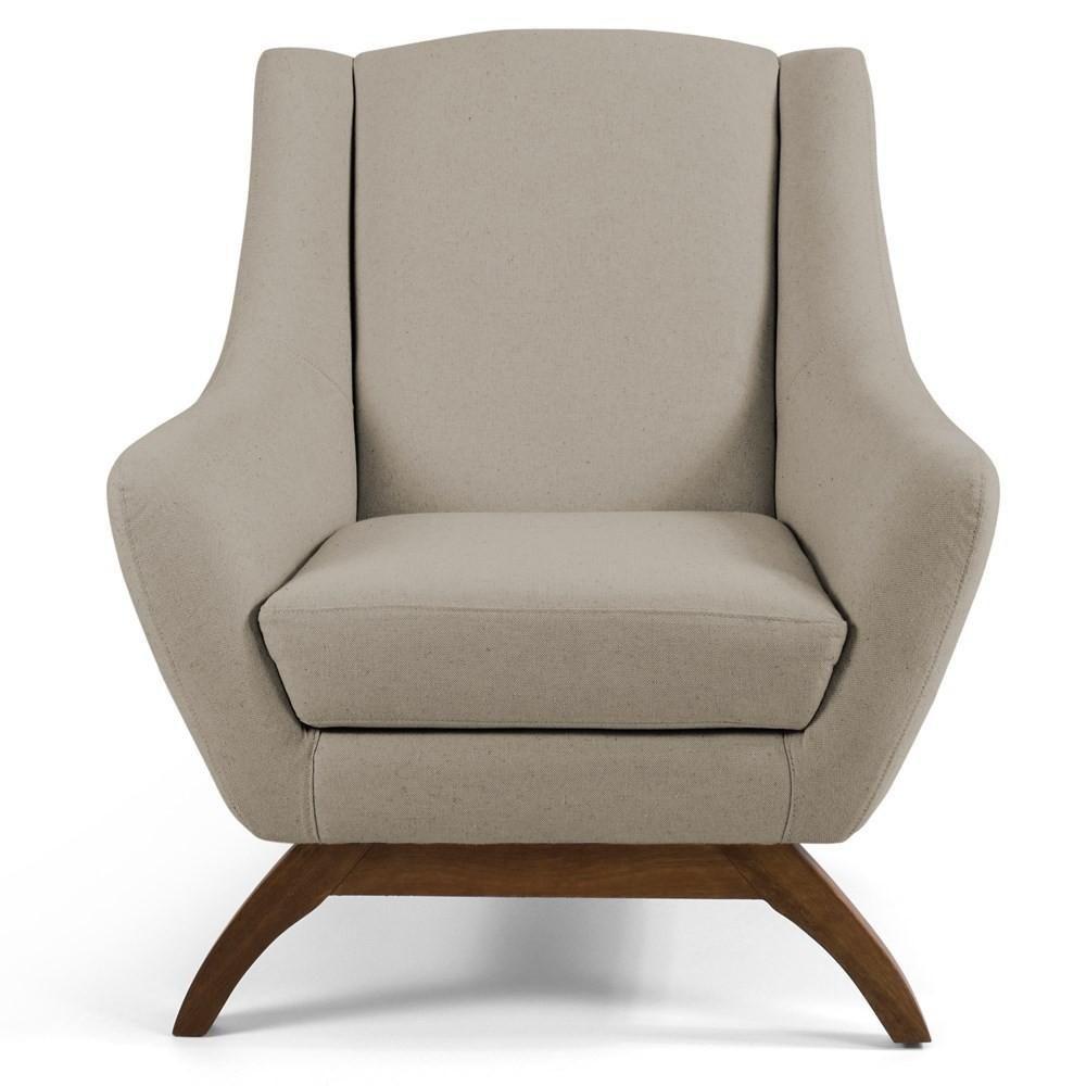 Kit 2 Poltronas Decorativas Base Manu Madeira Juliet C-129 Linho Bege - Domi - 5