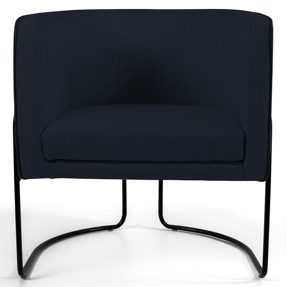 Kit 2 Poltronas Decorativas Base Aço Betina C-05 Corano Preto - Domi - 4