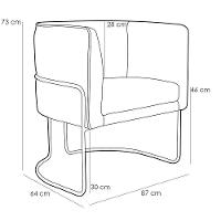 Kit 2 Poltronas Decorativas Base Aço Betina C-05 Corano Preto - Domi - 2