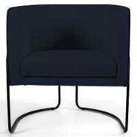 Kit 2 Poltronas Decorativas Base Aço Betina C-05 Corano Preto - Domi - 4