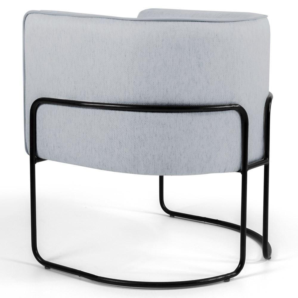 Kit 2 Poltronas Decorativas Base Aço Betina C-315 Linho Cinza - Domi - 3