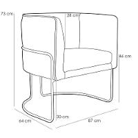 Kit 2 Poltronas Decorativas Base Aço Betina C-315 Linho Cinza - Domi - 2