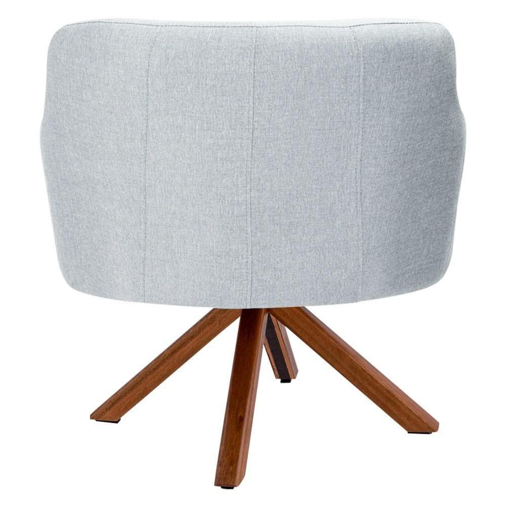 Kit 2 Poltronas Base Madeira Jade C-315 Linho Cinza - 4