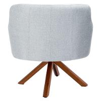 Kit 2 Poltronas Base Madeira Jade C-315 Linho Cinza