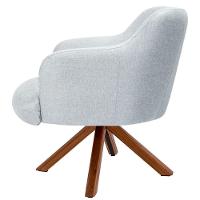 Kit 2 Poltronas Base Madeira Jade C-315 Linho Cinza - 5