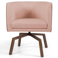 Kit 2 Poltronas Decorativas Base Ka Madeira Betina C-105 Linho Rosê - Domi - 4