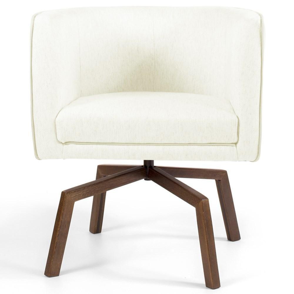 Kit 2 Poltronas Decorativas Base Ka Madeira Betina C-26 Corano Bege - Domi - 4