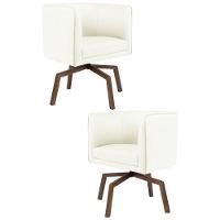 Kit 2 Poltronas Decorativas Base Ka Madeira Betina C-26 Corano Bege - Domi - 1