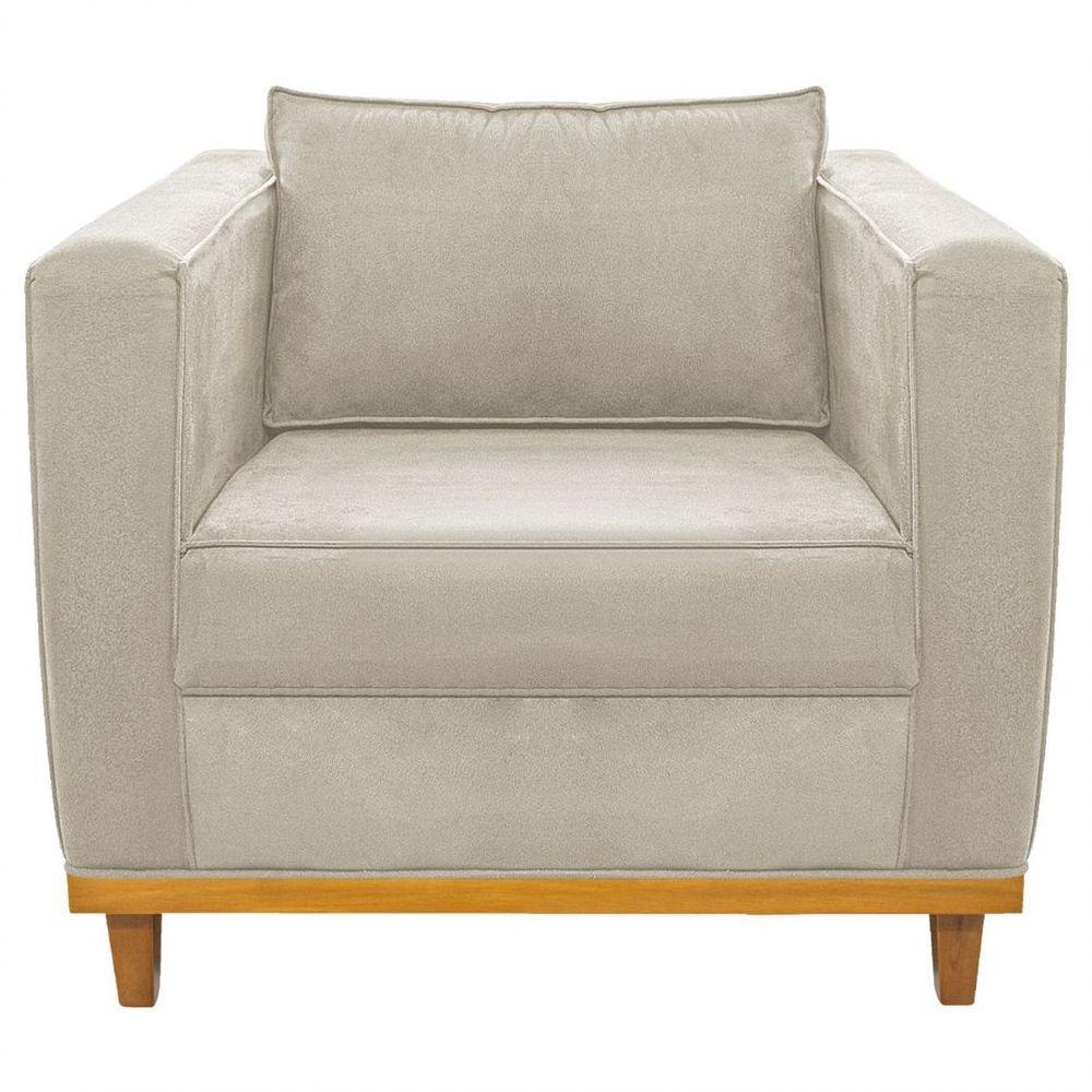 Kit Sofá 2 Lugares 2 Poltronas Europa Suede Bege - 2