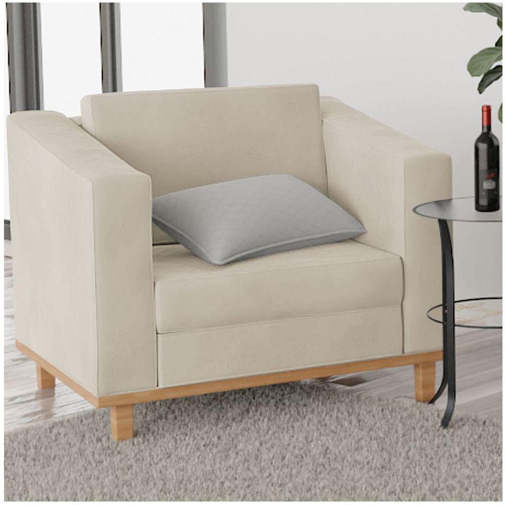 Kit Sofá 2 Lugares 2 Poltronas Europa Suede Bege - 5