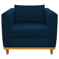Kit Sofá 2 Lugares 2 Poltronas Europa Suede Azul Marinho - 2