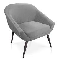 Poltrona Veludo Cinza de Ferro - 6