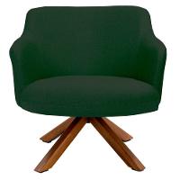 Poltrona Decorativa Giratória Base Giromad Madeira Jade C-117 Linho Verde Musgo - Domi - 10