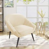 Poltrona Veludo Bege de Ferro - 7