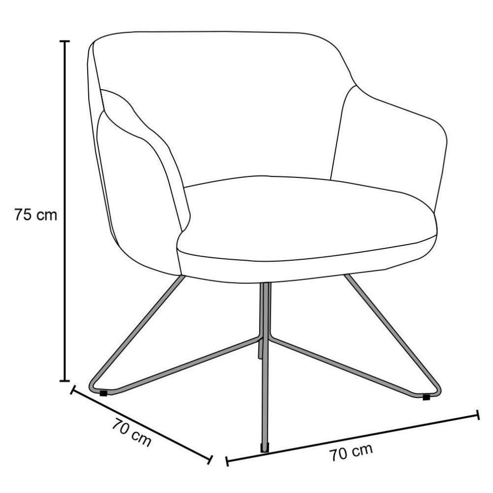Kit 2 Poltronas Base Orby Fixa Jade C-469 Linho Mescla - Domi - 3
