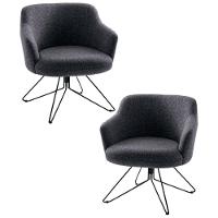 Kit 2 Poltronas Base Orby Fixa Jade C-469 Linho Mescla - Domi - 1