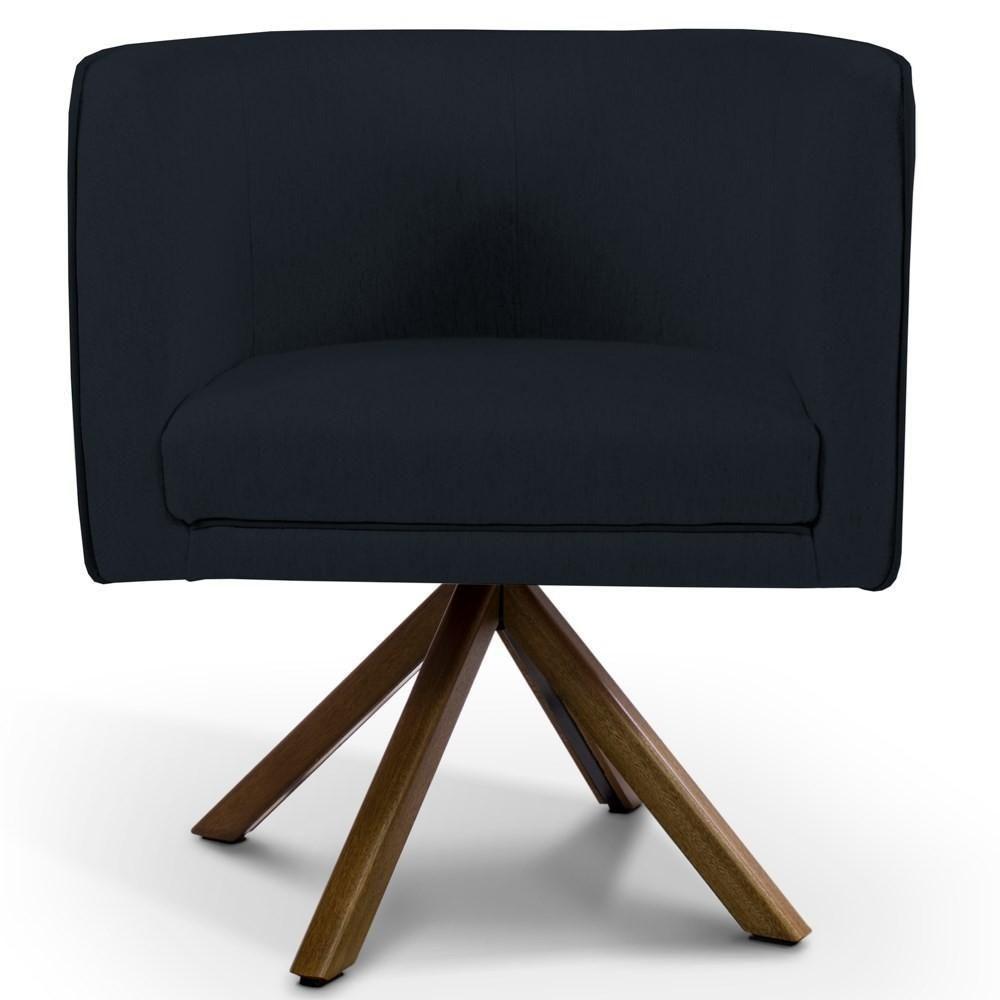 Kit 2 Poltronas Base Giromad Madeira Betina C-05 Corano Preto - Domi - 4