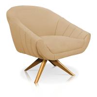 Kit 01 Namoradeira 02 Lugares E 01 Poltrona Giratória Giovana Linho Areia A27 - 5