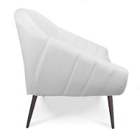 Kit 01 Namoradeira 02 Lugares E 02 Poltronas Giovana Corino Branco Pés Palito De Ferro