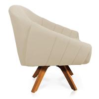 Kit 02 Poltronas Giratória Giovana Linho Mm30 A19 Grosso Bege
