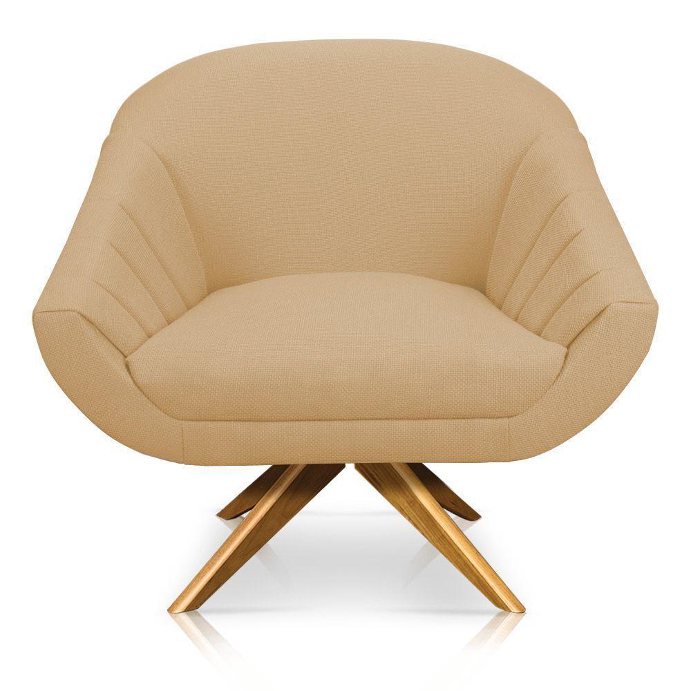 Kit 02 Poltronas Giratória Giovana Linho Areia A27 - 6