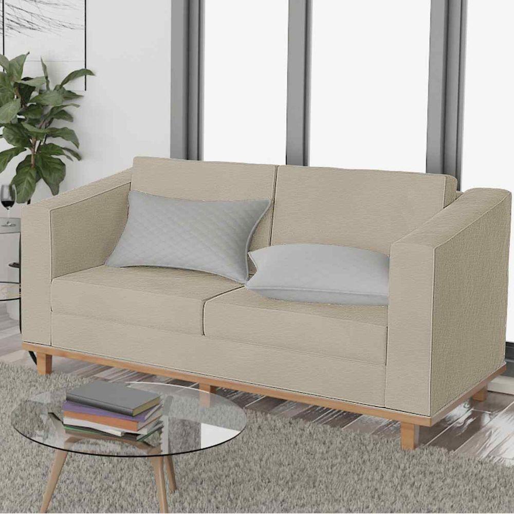 Kit Sofá 2 Lugares E 2 Poltronas Europa Corano Doce Sonho Móveis Cor Bege - 1